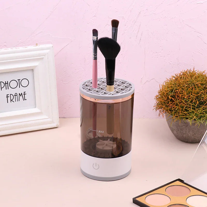 Automatic Makeup Brush Cleaner – Easy to Use – Purple Setup