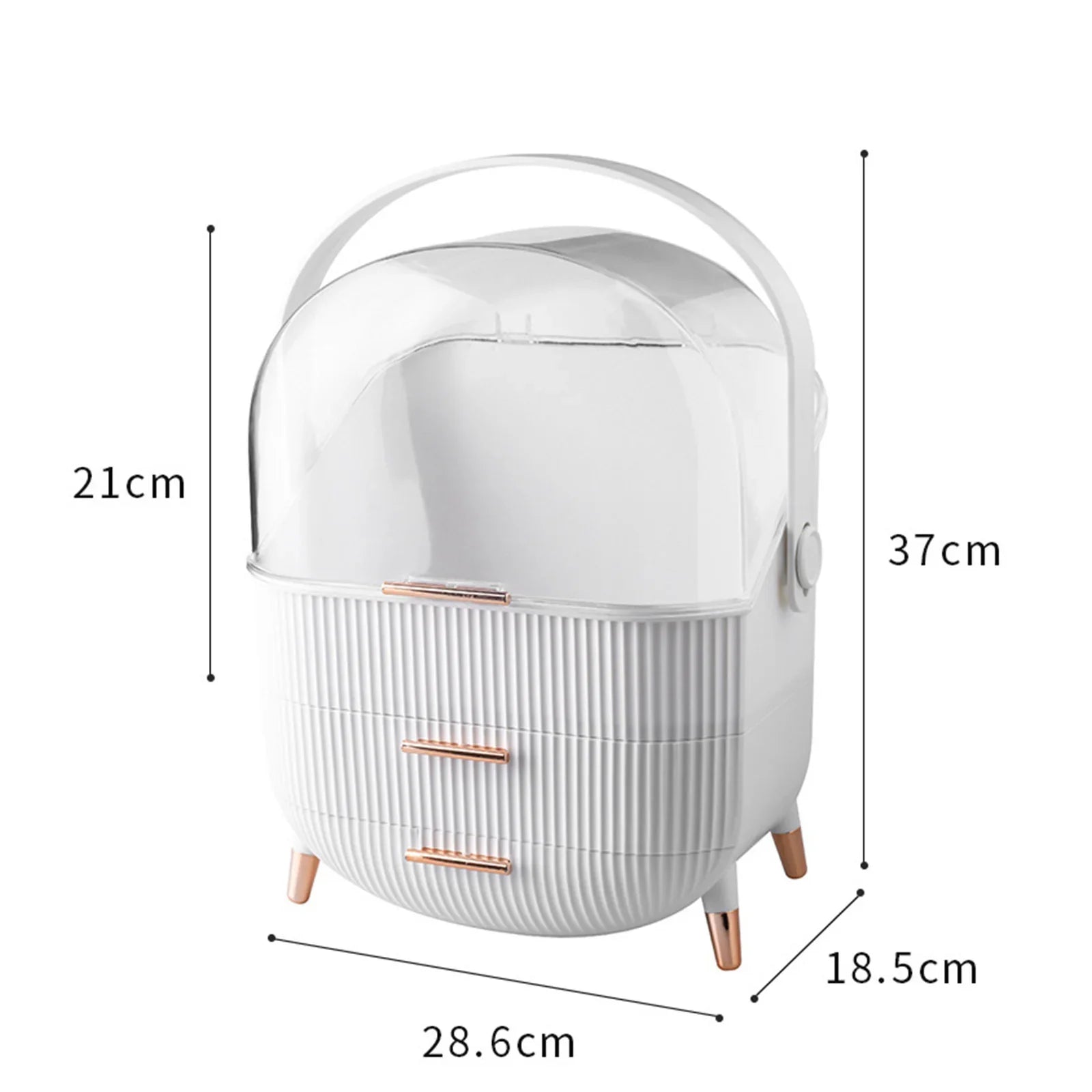 Cosmetic Organizer with Drawers & Lid